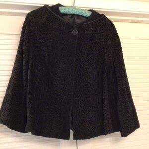 Vintage Persian Lamb Fur Jacket Black Karakul • Satin Lined • Union Made